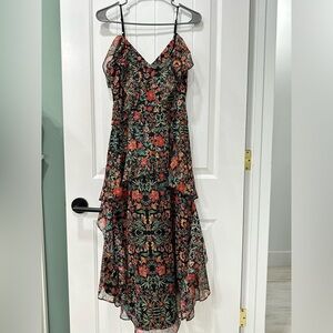 NWOT Adelyn Rae Black Floral Midi Dress